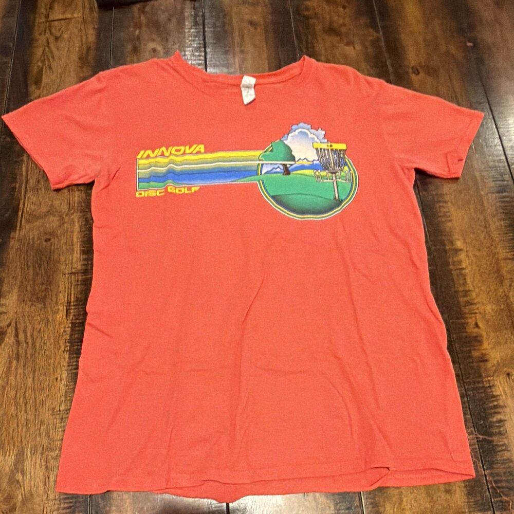 Women’s Gildan Salmon Innova Disc Golf  Cotton T-Shirt Size S